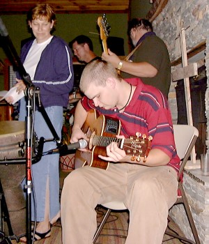 Guitar break on Kissed by His Nature, with Elizabeth