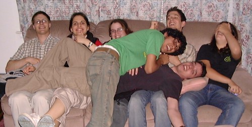 7 on a sofa