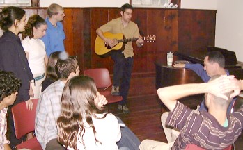 Christian leading us in worship